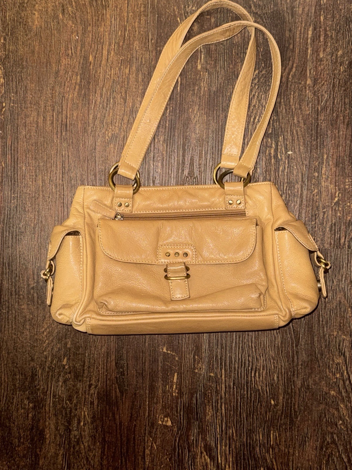Shoulder Bag Faux Leather, Tan-image