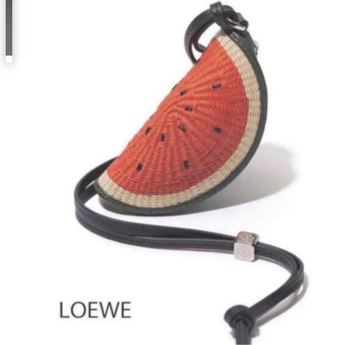 Loewe Coin Purse Watermelon Halfmoon Women's Auth