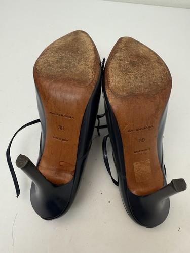 Botines Balenciaga de cuero azul marino con cordones para mujer talla 39 EU/8,5 EE. UU. - Imagen 3 de 4