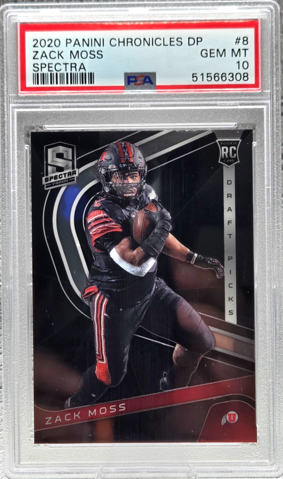 2020 Spectra ~ ZACK MOSS Rookie RC Football Card PSA 10 GEM MINT