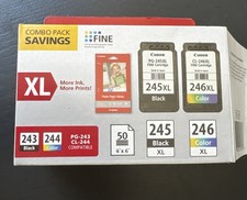 Canon PG-245XL Black & CL-246XL Color Ink Cartridge Set Genuine In Box