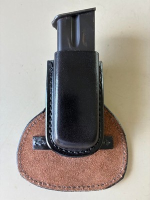 Don Hume All Leather Double Magazine Pouch Paddle, for Double Stack Mags