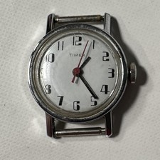 NICE Retro Vintage Timex Silver Tone Case Manual Analog Women's Watch 25mm