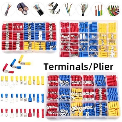 102/1200 Verschiedene Isolierte Elektrische Drahtklemmen Crimpverbinder Spaten Kit