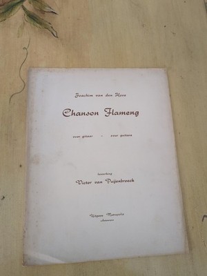 Joachim Van Den Hove Chanson Flamenco Guitar Rare Sheet Music