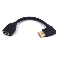 DisplayPort 8K Extension Cable 15cm Left Angle DP 1.4 Male to Female Adapter