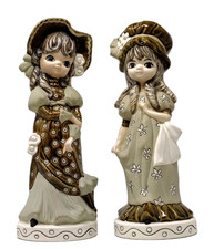 VTG 70s Big Eye Girl Bonnet Figurine 11 Statu...