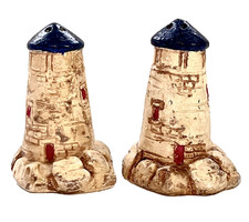 Vintage Lighthouse Salt and Pepper Shaker with Original Cork Stoppers