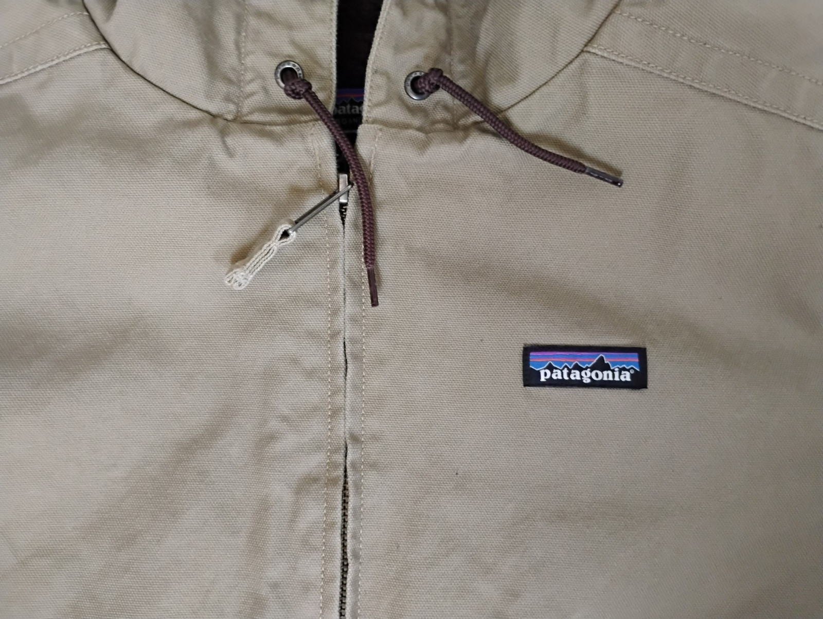 EUC Patagonia XL XXL canvas coat sherpa lined hood organic cotton carhartt style thumbnail 5