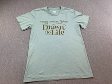 Disney Cirque du Soleil Drawn to Life T-shirt Womens Medium Light Green Gold