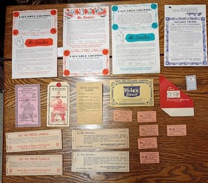 Miscellaneous Vintage Grocery Store Coupons And Advertising Items