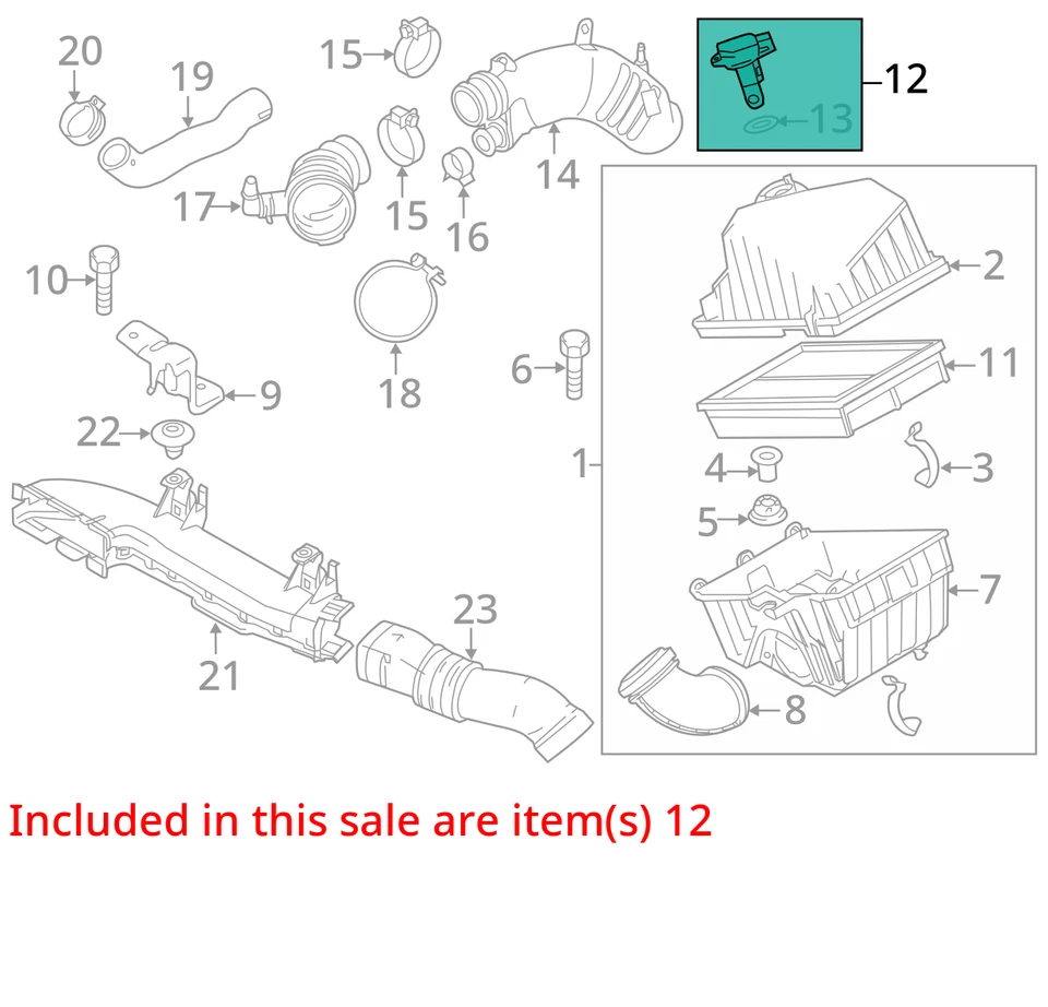 Sensor medidor de fluxo de ar em massa Mazda CX-7 2007 MAF OEM 128K milhas - LKQ426594033 - Imagem 4 de 4