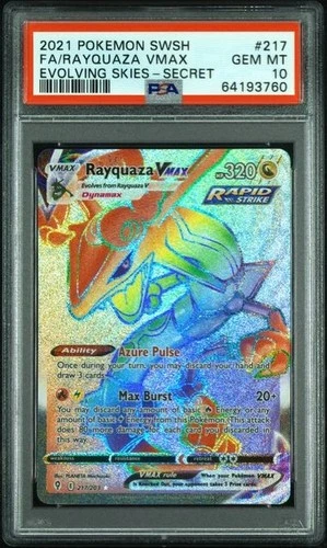 PSA 10 Rayquaza VMAX 217/203 Evolving Skies Secret Rare Pokemon Card