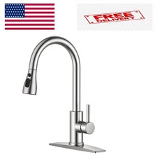 s with Pull Down Sprayer, Brushed Nickel, High Arc Single Handle Classic Stai...