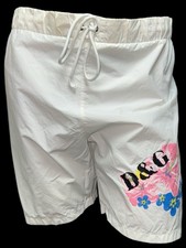 DOLCE & GABBANA Herren Designer Badehose weiß Gr.M