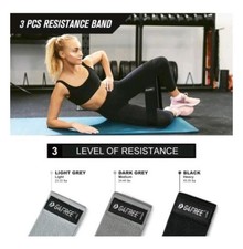 G4FREE Non-Slip Fabric Resistance Bands Set of 3 Brand New