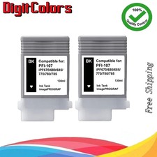 2 Black PFI-107 Ink Tank for Canon IPF685 IPF770 IPF780 IPF785 PFI680 IPF670