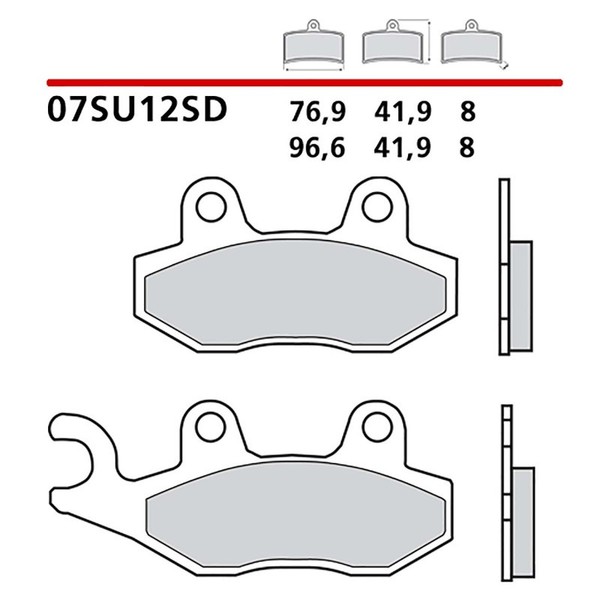 Brembo Hintere BREMSBELAGE-KIT FUR Triumph Thruxton 900 04-07-COD.07SU12SD-image