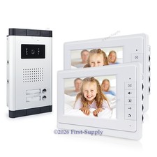 Wired 7" 2 Units Apartment Video Doorbell Intercom Entry System IR Camera