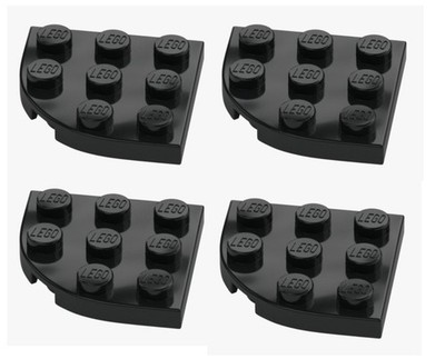 LEGO  4x Platte 3x3 Halbrund Black  | 30357 | 4227392 | MOC Bauplatte schwarz