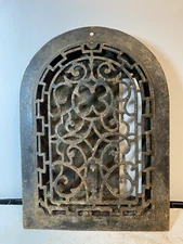 Antique CIR T 8”x12” Rough Opening Cast Iron Cathedral Register Grate Vent