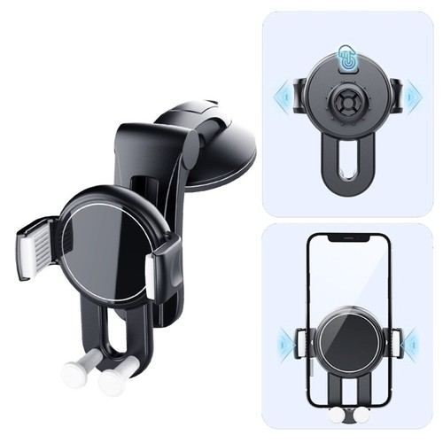 Car Phone Stand For Windshield And Air Vent With Sliding Track And Rotating Base - 第 2/8 張圖片