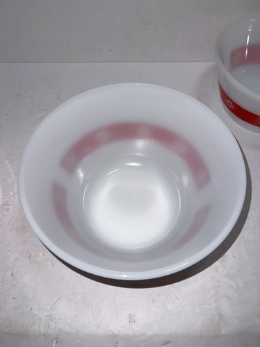 Set Of Three Gingham Red/White F Federal Heat Proof Bowls Nesting And 1 Extra - Picture 7 of 18