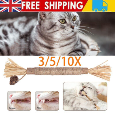10XCatnip Cat Silver Vine Sticks Natural Matatabi Sticks Chew Toy Teeth  Cleaning UK