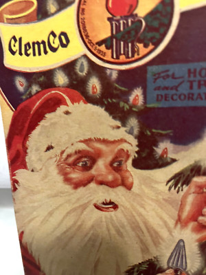Vtg CHRISTMAS Lights EMPTY BOX Clemco Outfit-#505-General Electric-Good to Fair