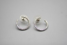 925 Sterling Silver Cz Huggie Hoop Earrings S29