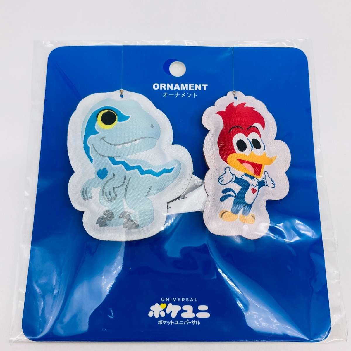 JURASSIC WORLD BLUE & WOODY WOODPECKER Ornament Keychain UNIVERSAL