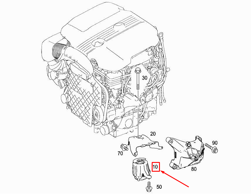 Mercedes-Benz GLC W253 NS Left Passenger Engine Mount A2052407800  