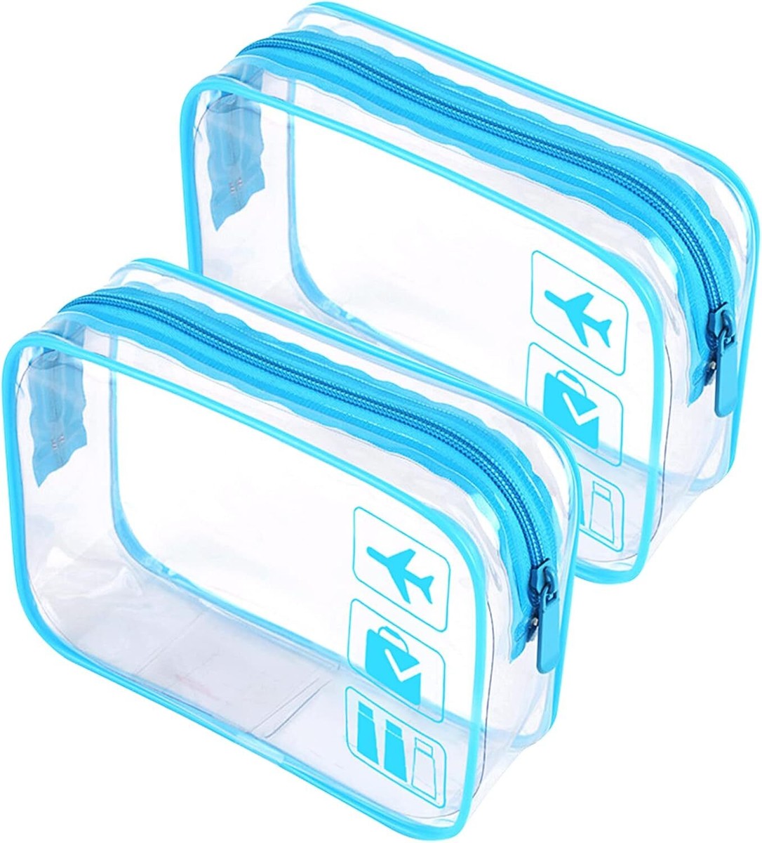 2pcs Clear Travel Toiletry Bag TSA Approved Quart Size Travel Bag - Main Image