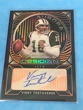 2021 Panini Obsidian Football Vinny Testaverde Card #AA-VT Aurora Auto /75