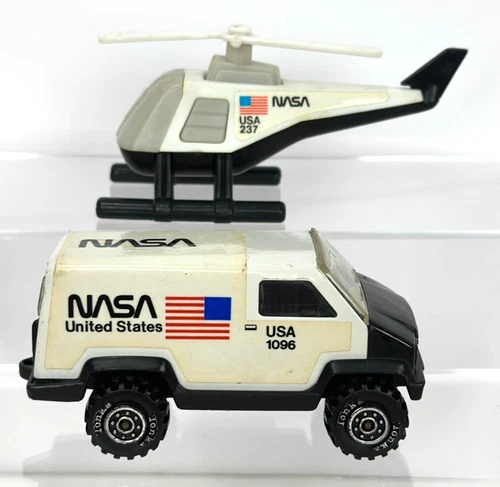 Vintage 1985 Tonka NASA Space Vehicles Van and Helicopter