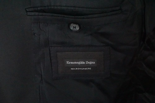 Ermenegildo Zegna Micronsphere Milano Black Wool Tuxedo Jacket Coat Sz 48R - Picture 7 of 9