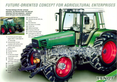 A3 Fendt Vario Traktor Poster, Fendt 514 C Traktor Schnitt Prospekt Prospekt
