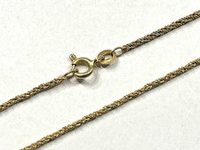 Beautiful Sparkly Real 14K Yellow Gold 1.4 mm twisted Foxtail Chain Necklace 18"