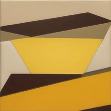 Medium Abstract Painting 2x2 ft. Post-Modernism Geometric Demrin OOAK NEW