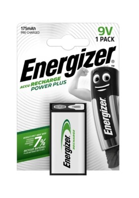 Energizer Power Plus 9V PP3 6HR61 HR22 175mAh wiederaufladbare Batterien