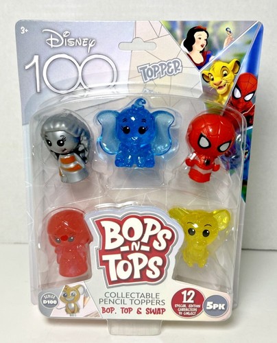 Disney 100 Bops N Tops Collectible Pencil Toppers 2 Packs NEW