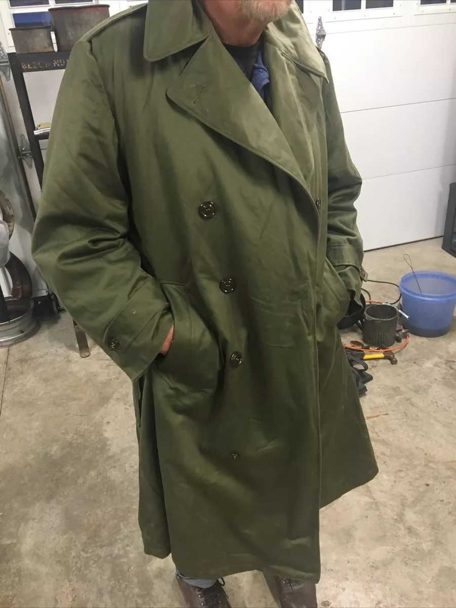 NOS US Military Officer's 1944 WW2 Wool Lined Trench Coat Exceptional Condition