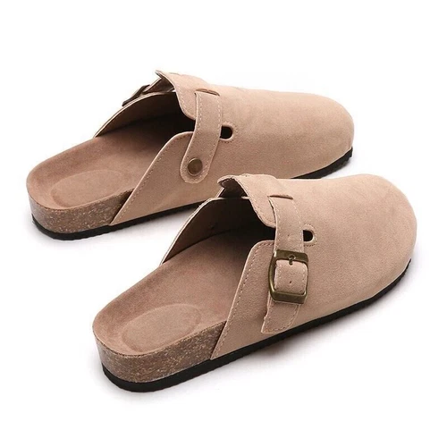 Clogs Hausschuhe Kork Fußbett Sandalen Wildleder Pantoletten Rutschen Berufssch - Bild 11 von 26