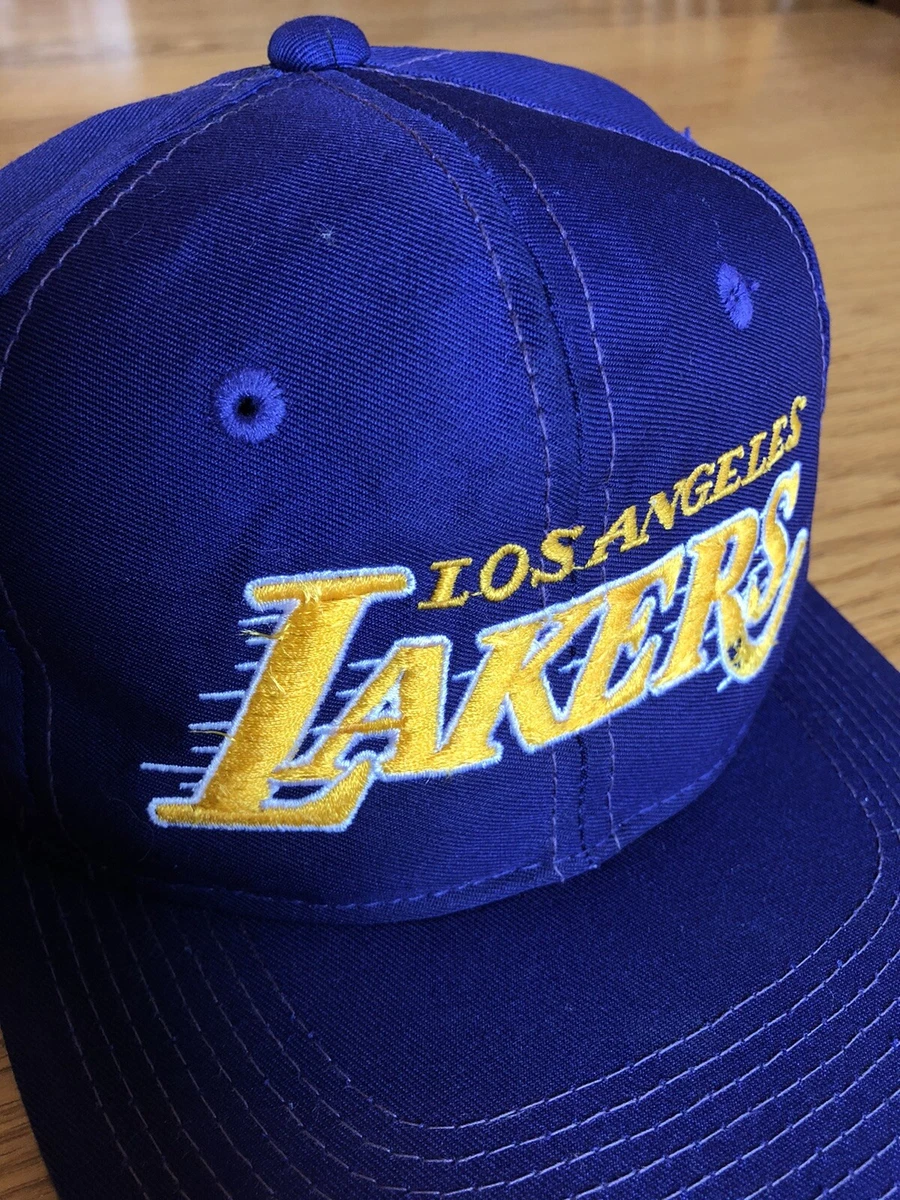 Vintage LA Lakers Sports Specialties Pinstripe Script Wool SnapBack Hat 90s  Heat