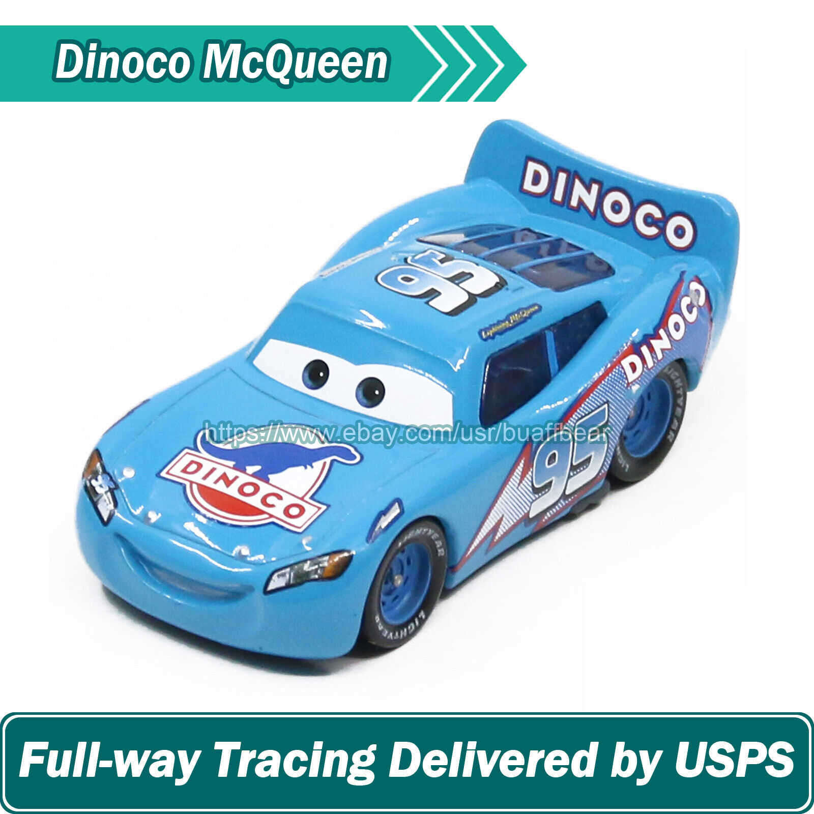 Mattel Disney Pixar Cars Dinoco Lightning McQueen Diecast Toys 1:55 Car  Loose