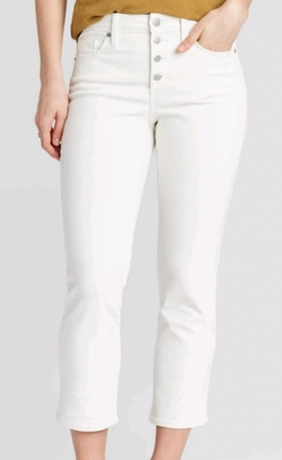 Universal Thread white cream jeans button fly hig… - image 4