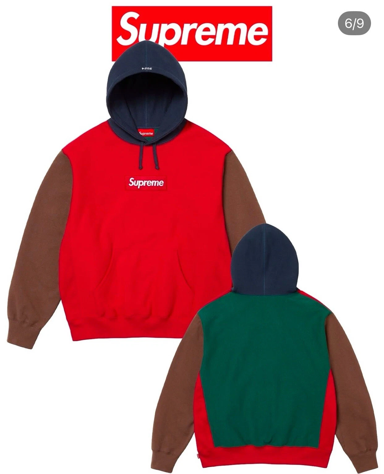 Sweat à capuche multicolore Supreme FW24 Box Logo taille M