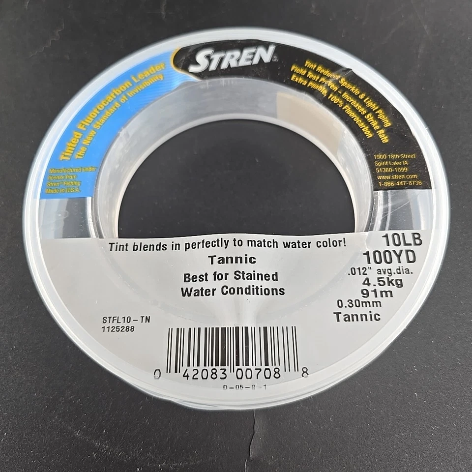 Stren 100% Fluorocarbon Leader 10 lb 100 Yd Tannic - ¡COINCIDE CON ACUARELA! Foto 3 de 4