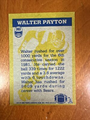 その他 Topps Walter Payton 1982 PSA 10 Auction Prices Realized Football Cards 1982 TOPPS Walter Payton