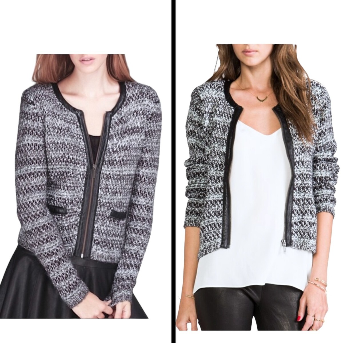 JOIE Jacolyn Mohair Wool Jacket Blazer Marble Metallic Knit 